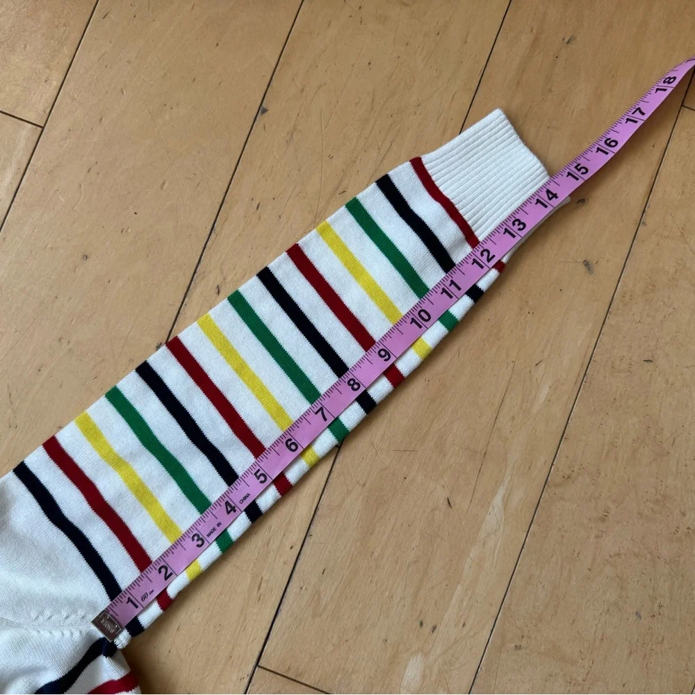 Primary Striped Sweater Sz 8-9, cotton, preppy, colorful, cute, classic, rainbow